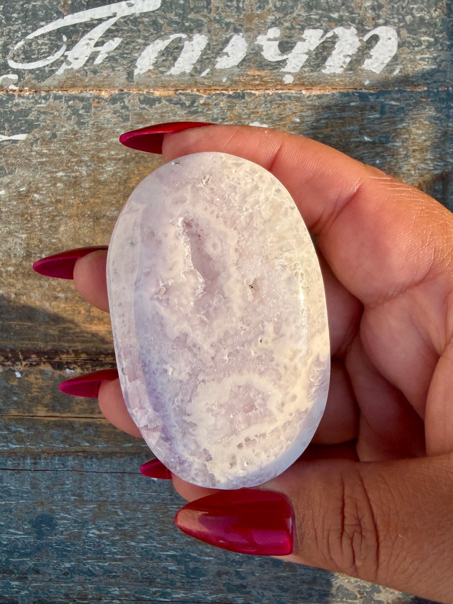 Gorgeous Flower Agate Palm Stone | Opt 25