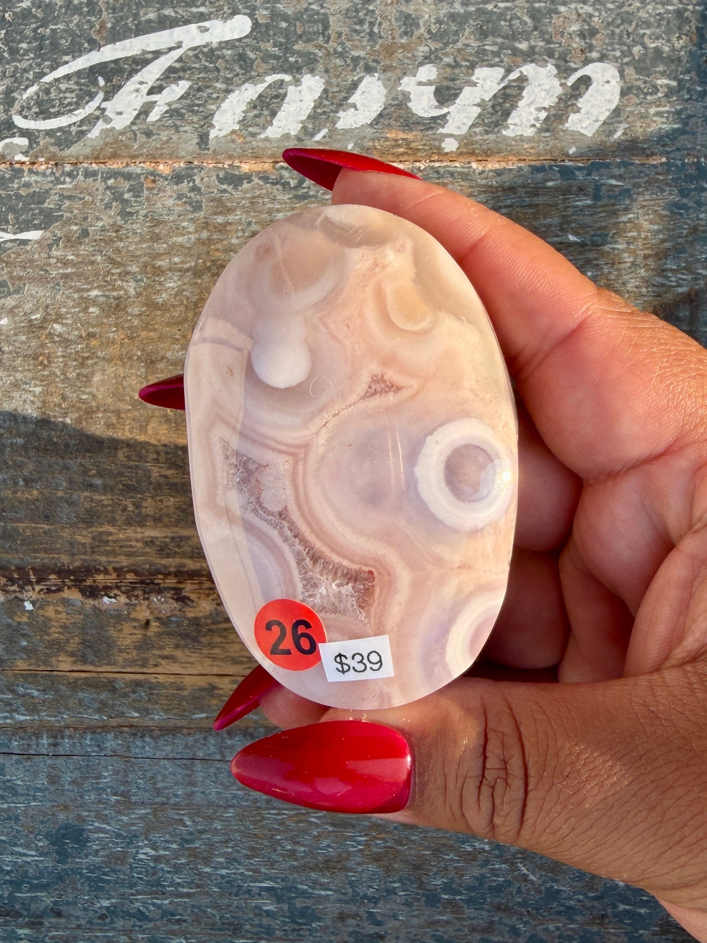 Gorgeous Flower Agate Palm Stone | Opt 26