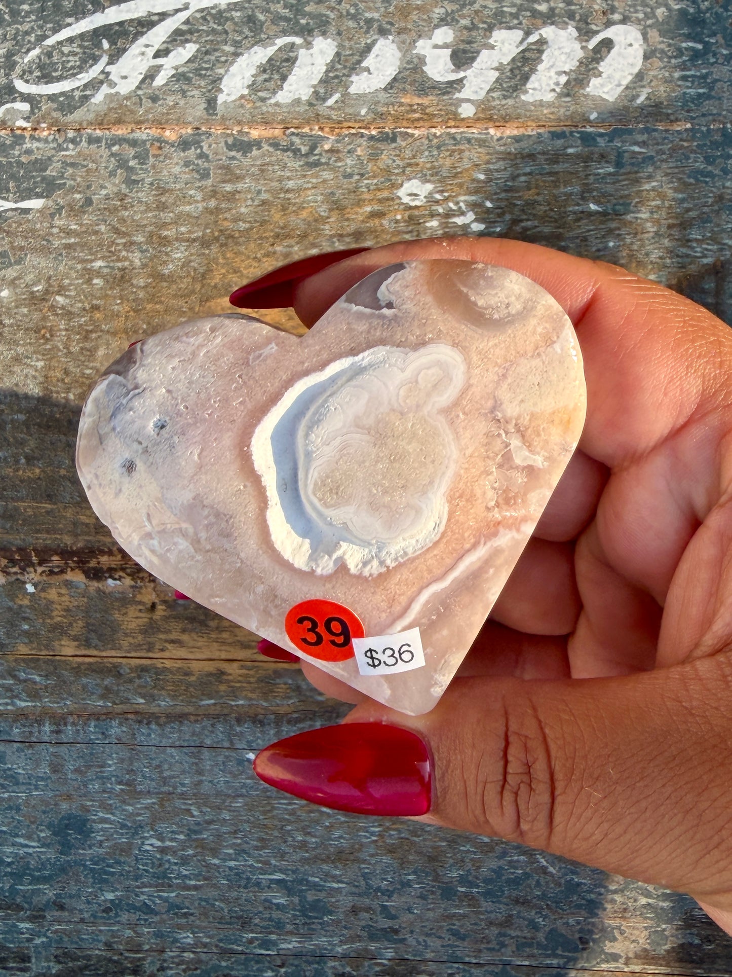 Gorgeous Flower Agate Heart | Opt 39