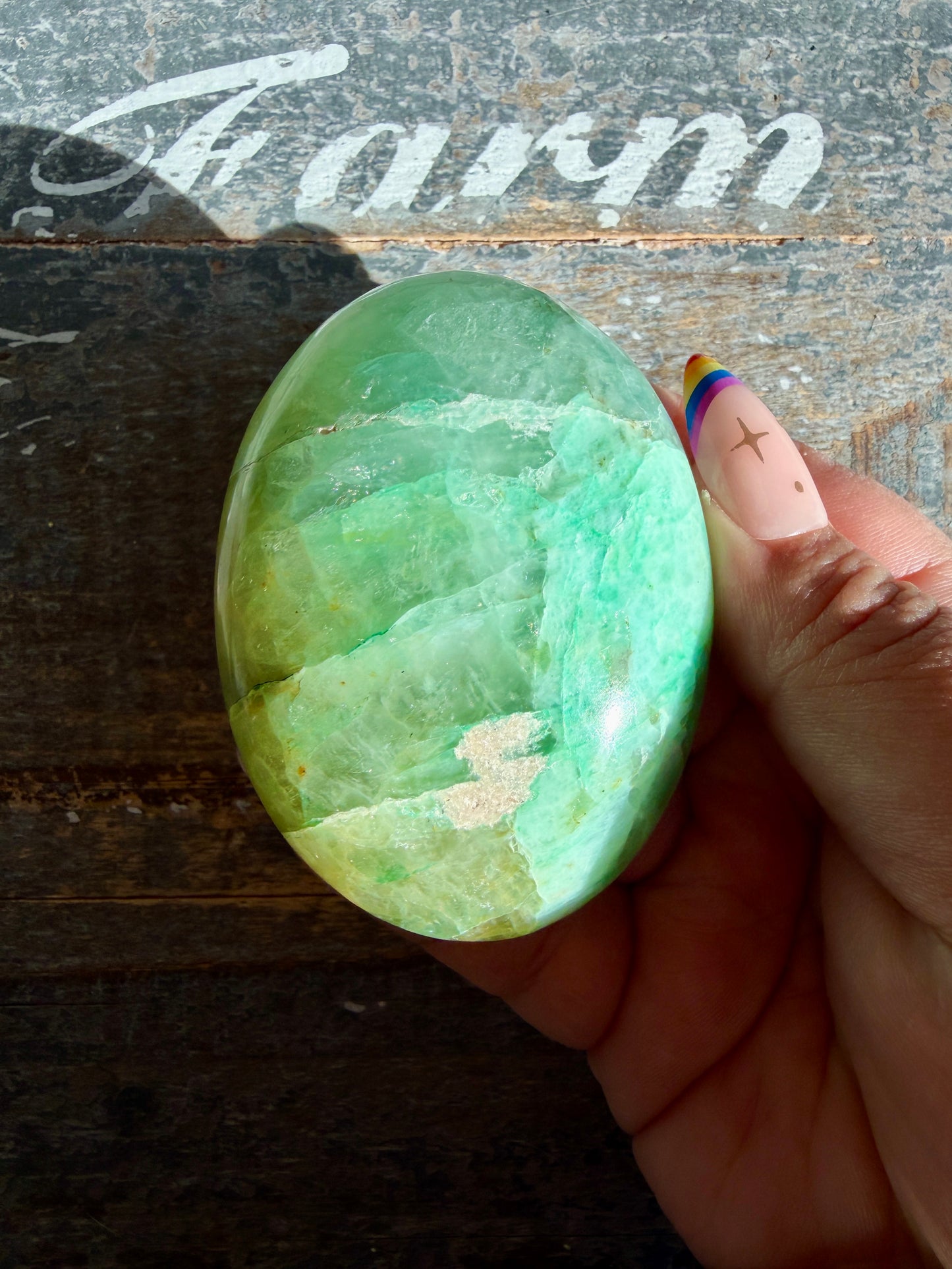 Gorgeous ChrysocollaX & Azurite Palm Stone | India | Opt U