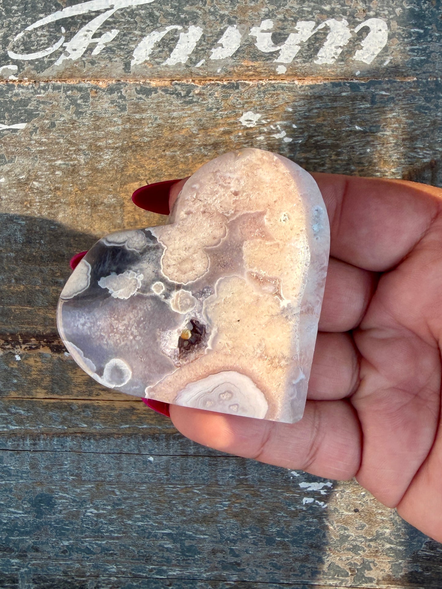 Gorgeous Flower Agate Heart | Opt 39