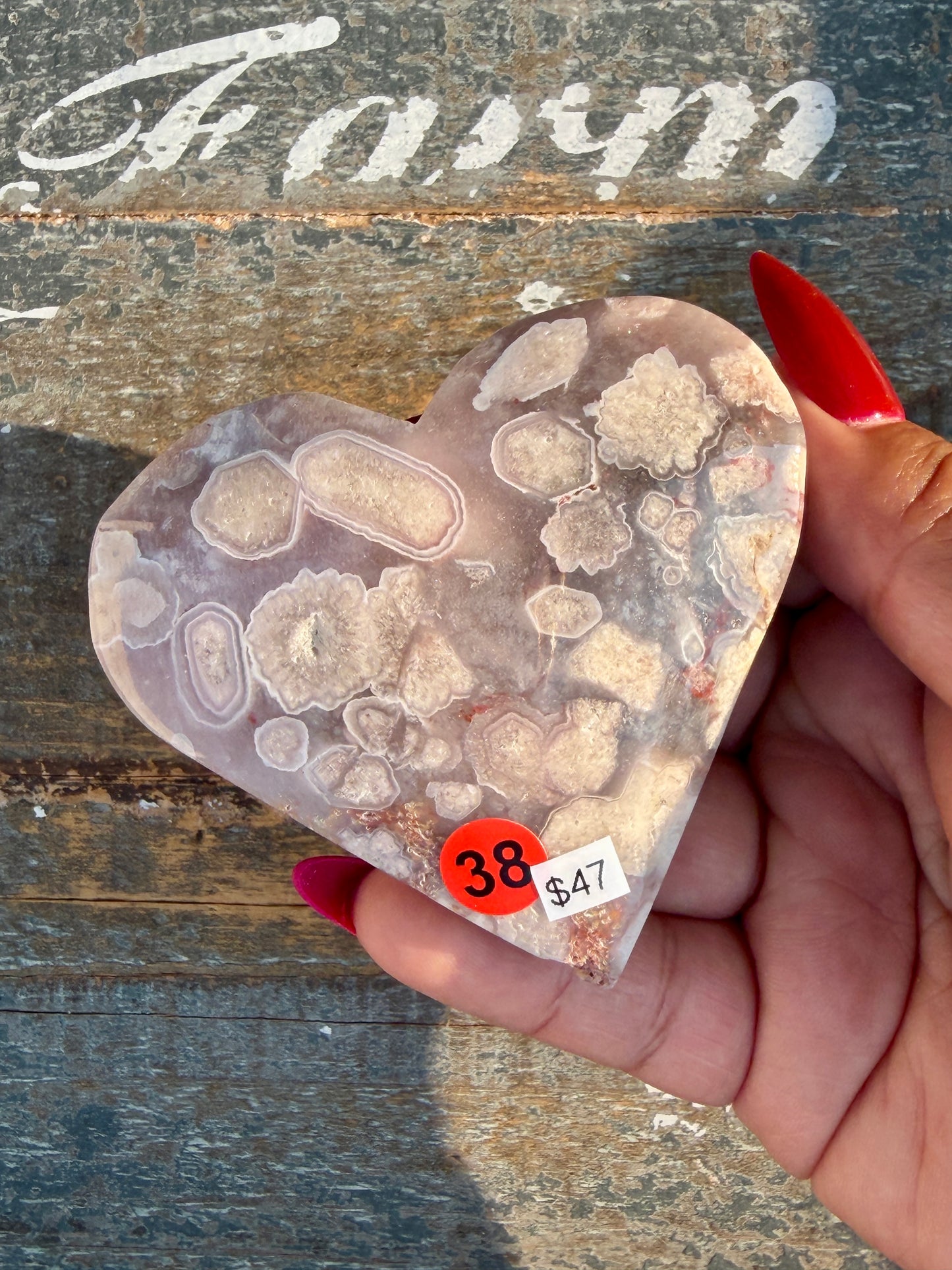Gorgeous Flower Agate Heart | Opt 38
