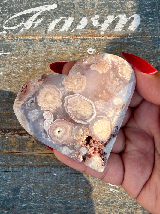 Gorgeous Flower Agate Heart | Opt 38