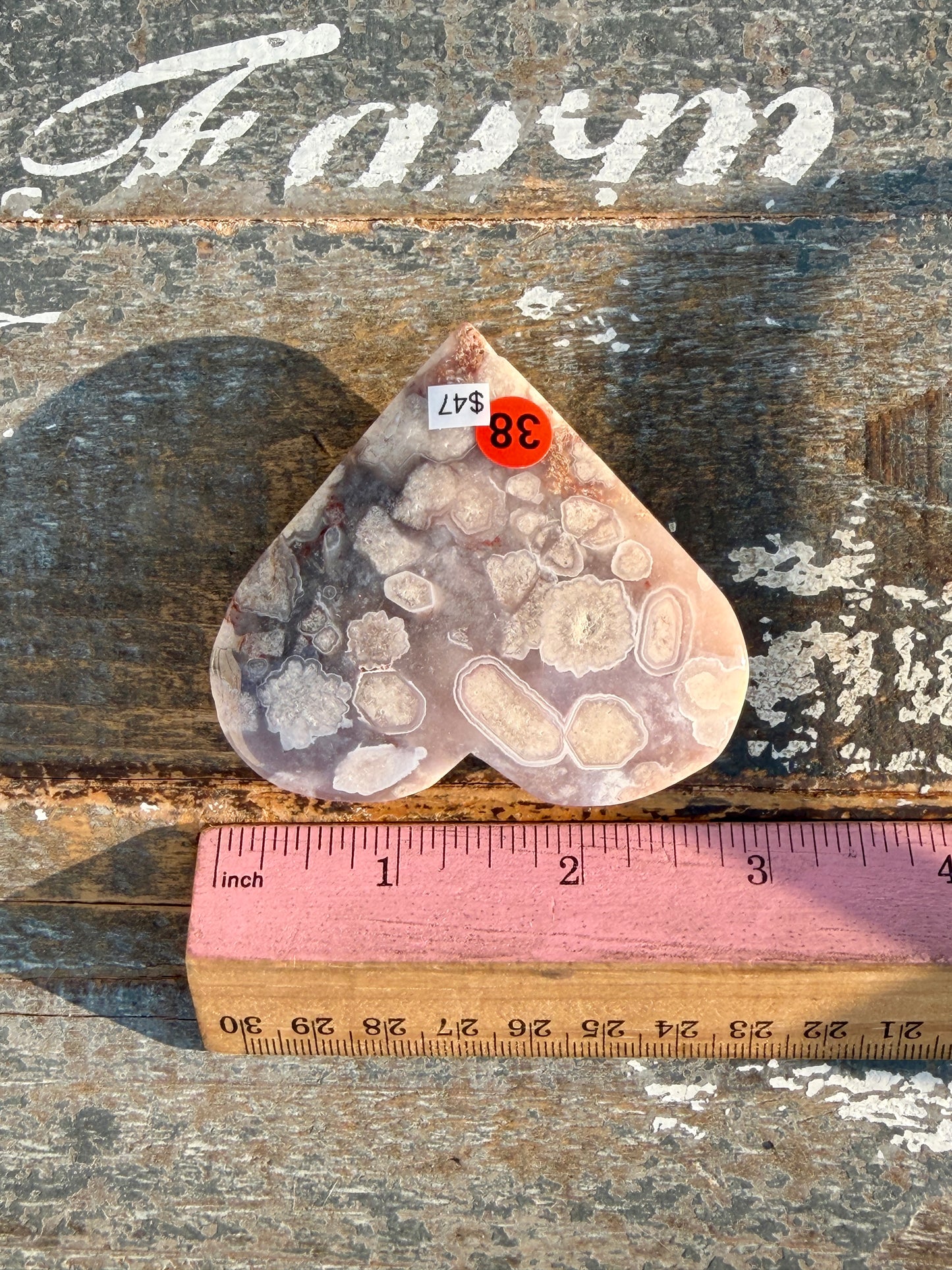 Gorgeous Flower Agate Heart | Opt 38
