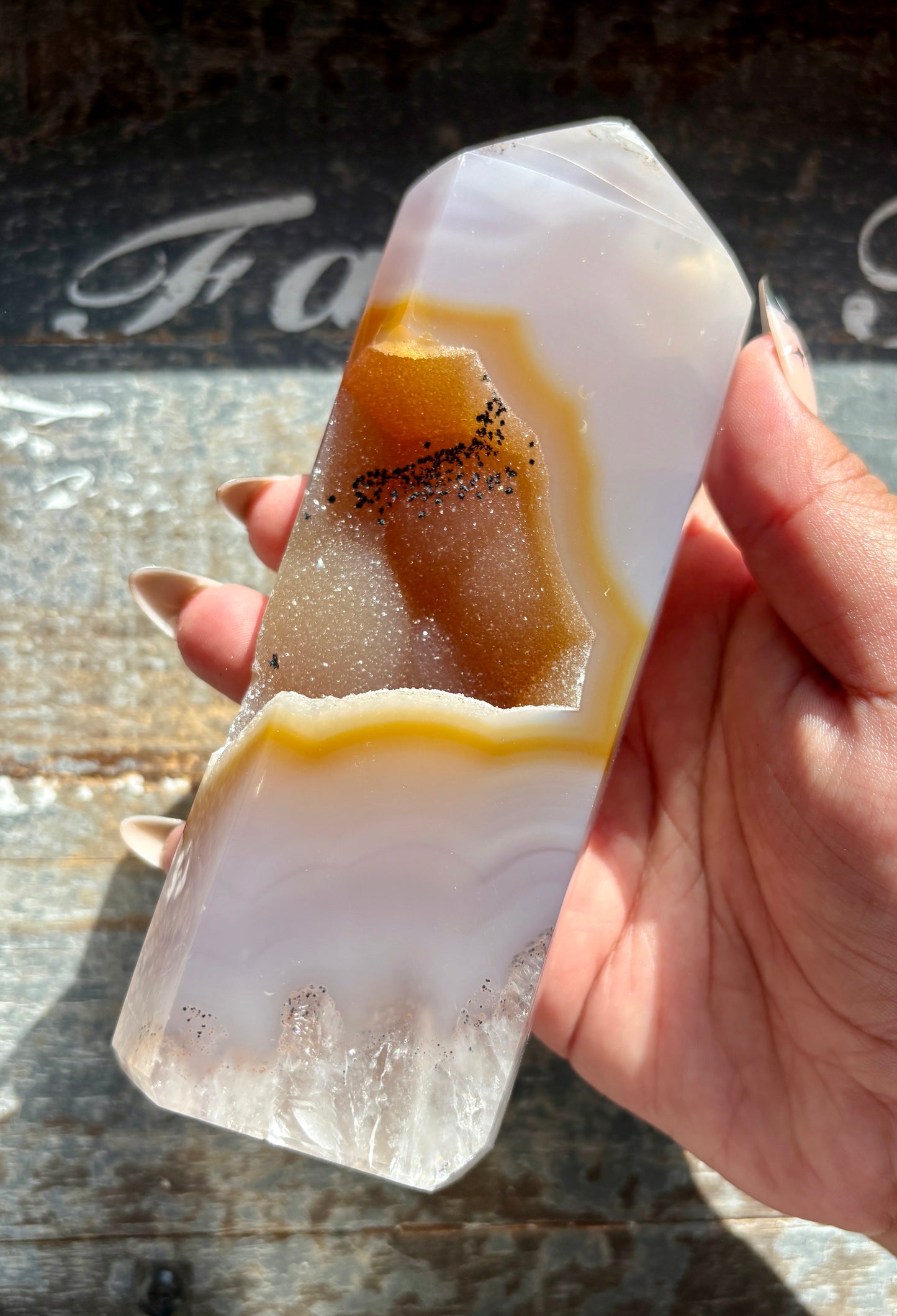 Gorgeous High Grade Agate with Druzy Tower from Brazil