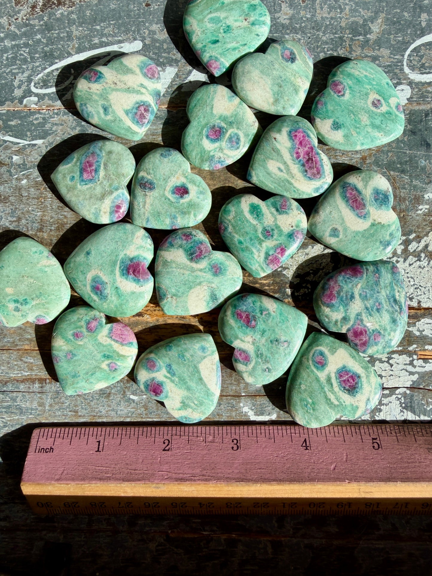 One (1) Ruby in Fuchsite Heart | India | Intuitively Chosen