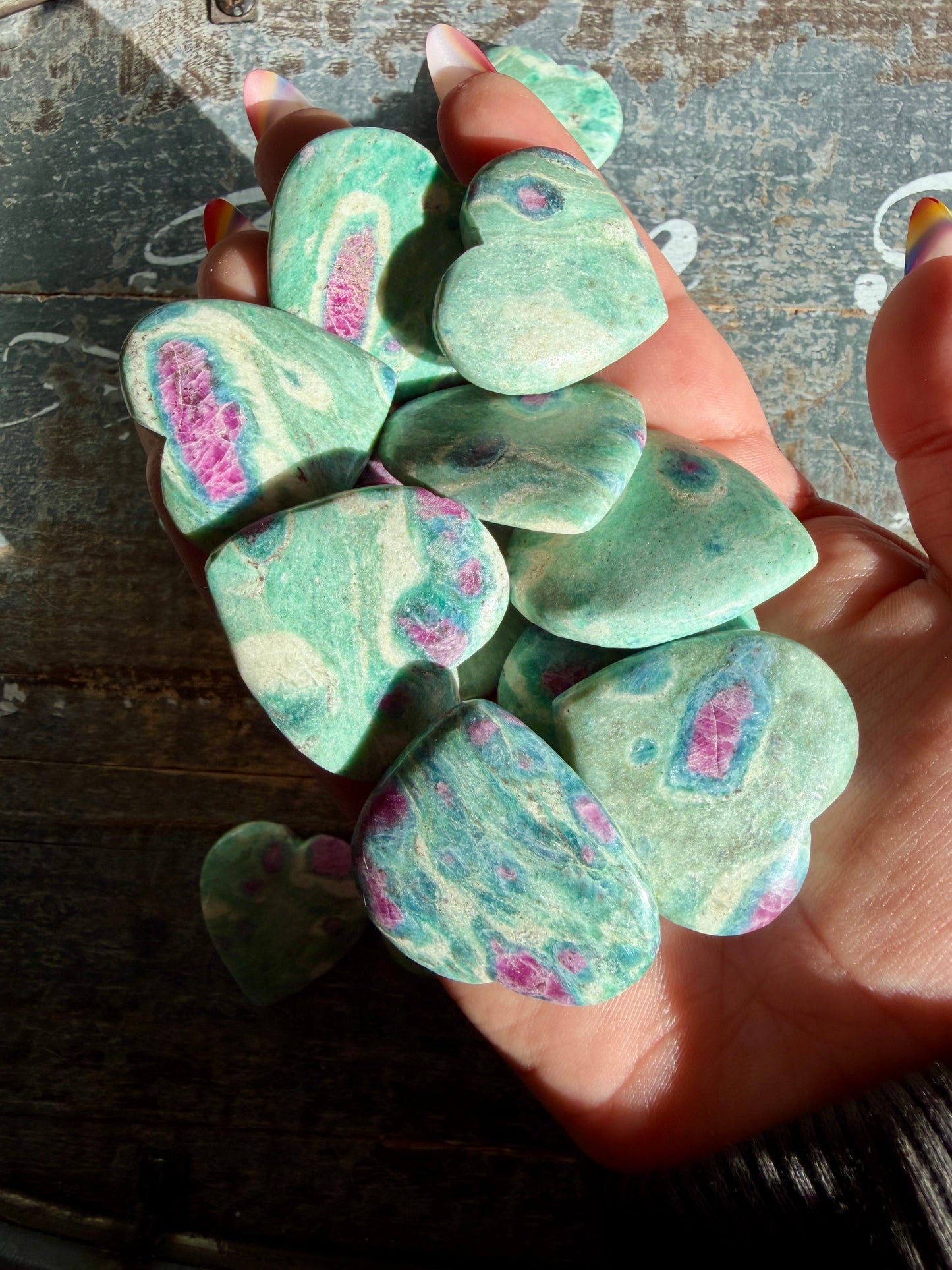 One (1) Ruby in Fuchsite Heart | India | Intuitively Chosen