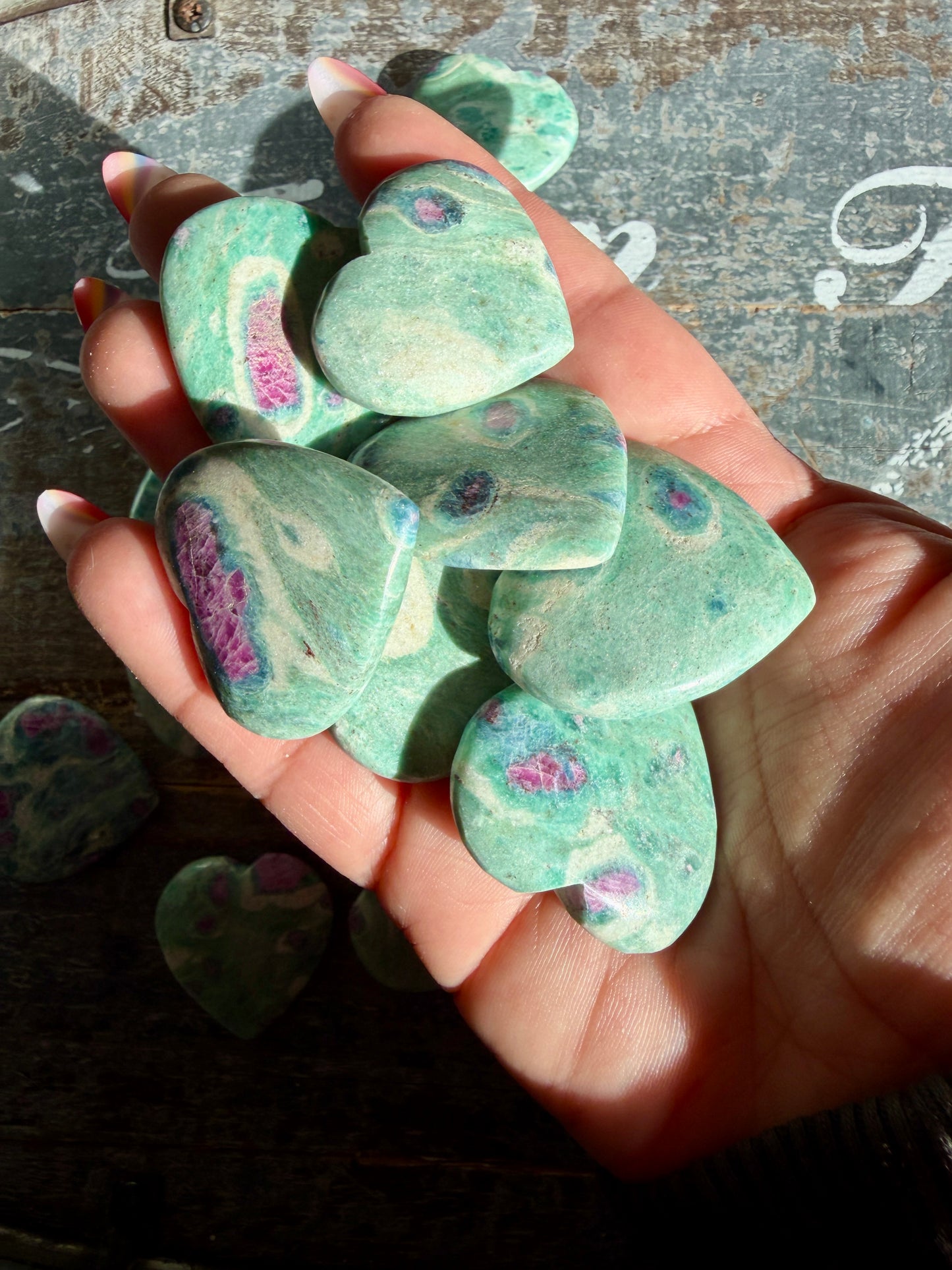 One (1) Ruby in Fuchsite Heart | India | Intuitively Chosen
