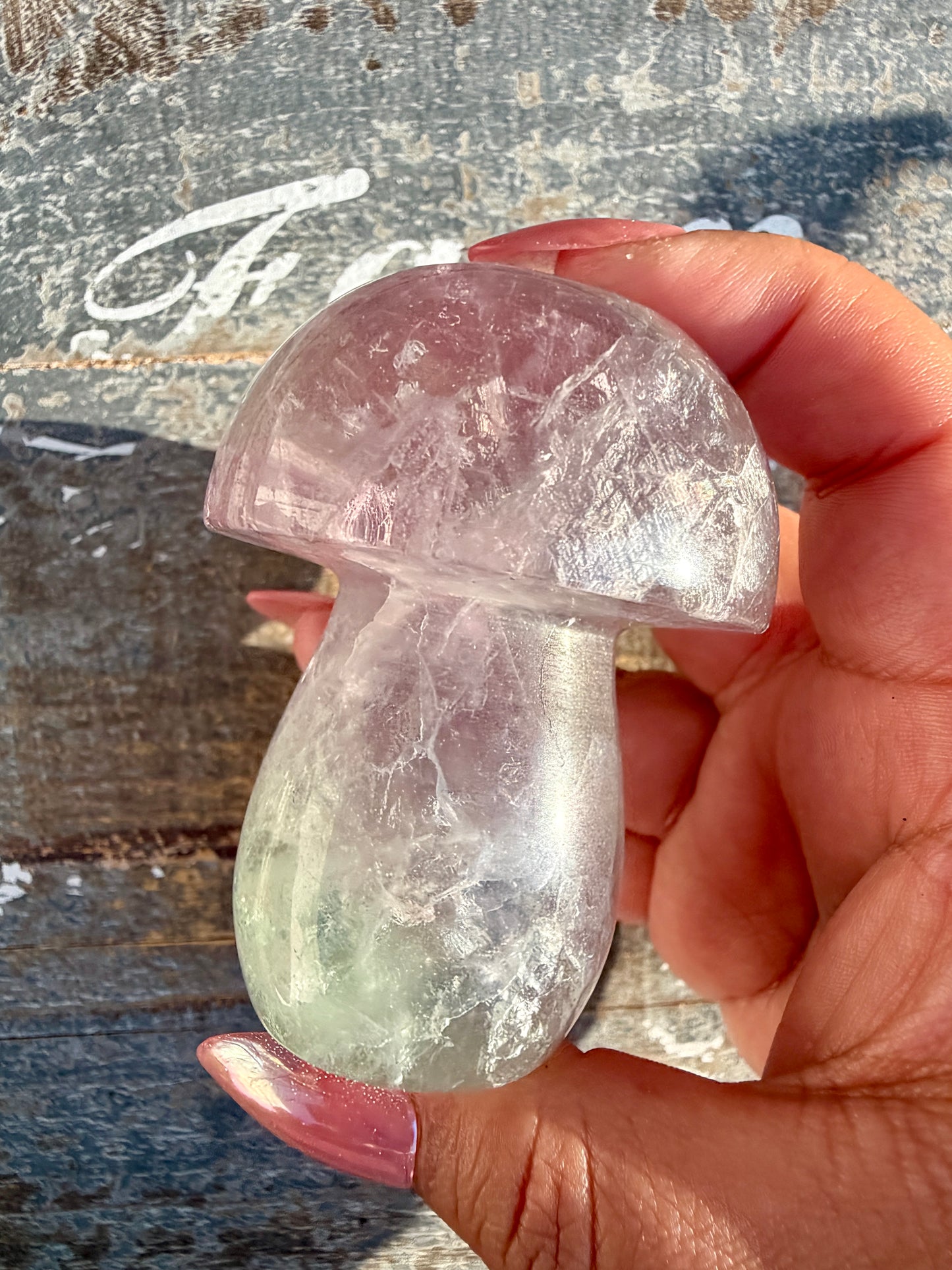 Gorgeous Rainbow Fluorite Mushroom | Opt Z
