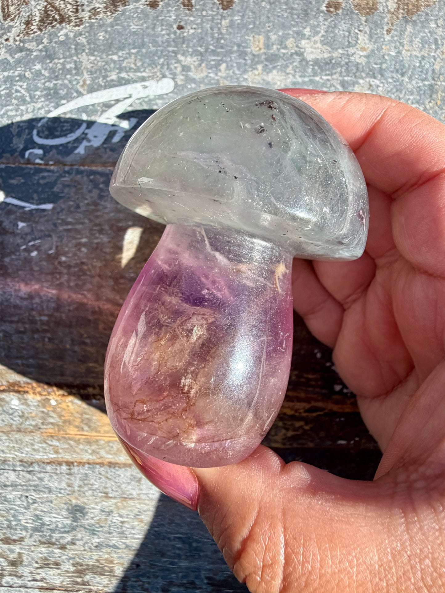 Gorgeous Rainbow Fluorite Mushroom | Opt W