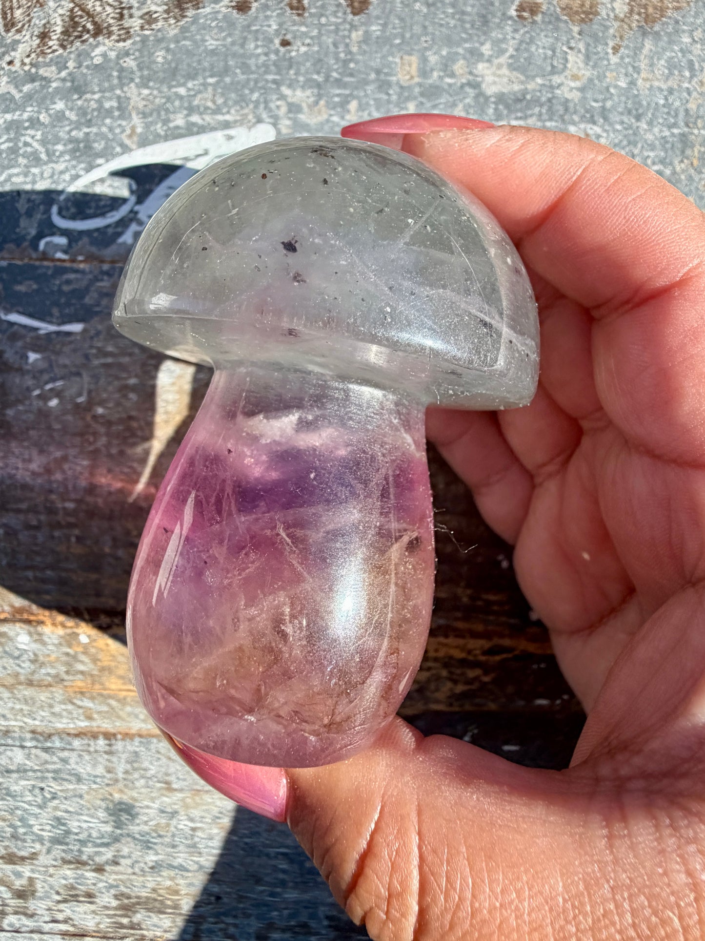 Gorgeous Rainbow Fluorite Mushroom | Opt W