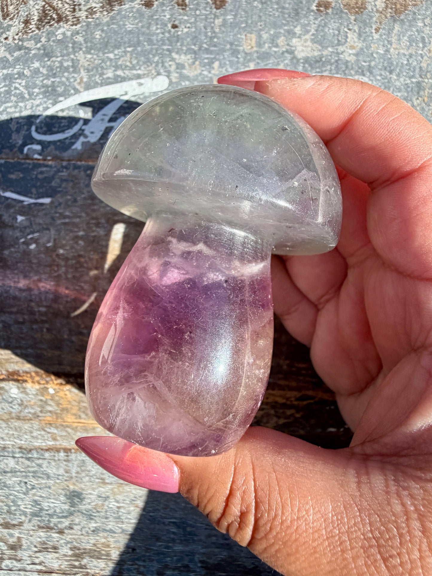 Gorgeous Rainbow Fluorite Mushroom | Opt W