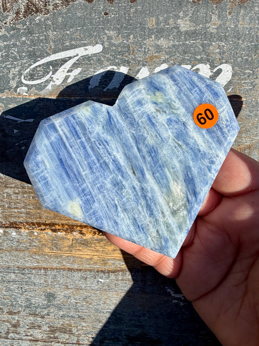 Gorgeous Blue Kyanite Faceted Flat Heart | Opt 60