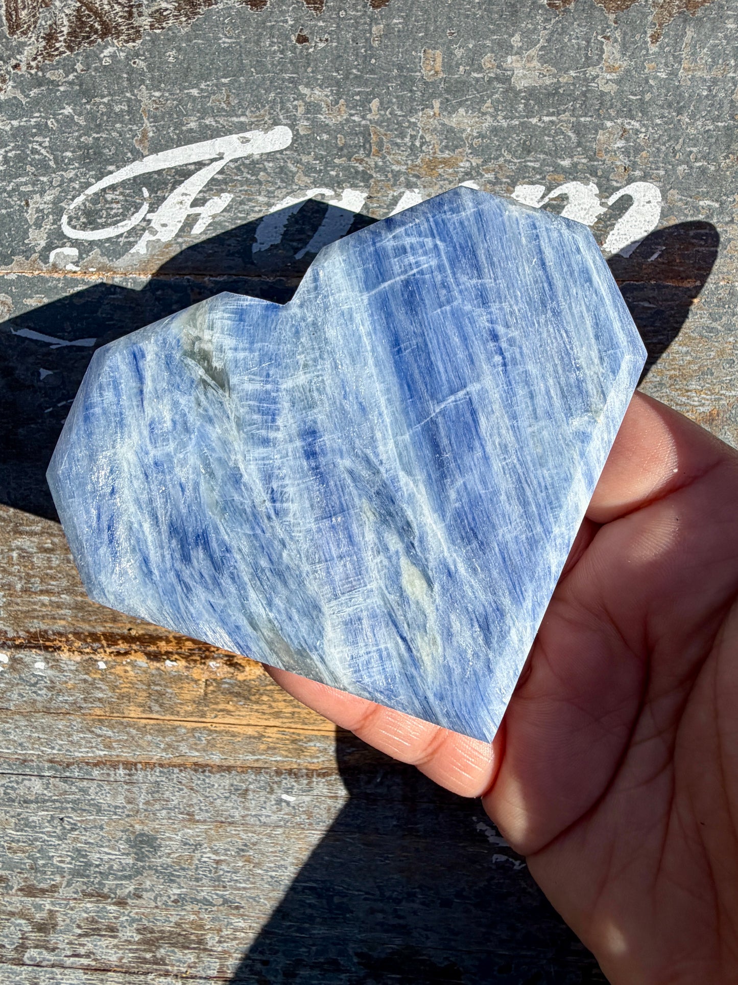 Gorgeous Blue Kyanite Faceted Flat Heart | Opt 60