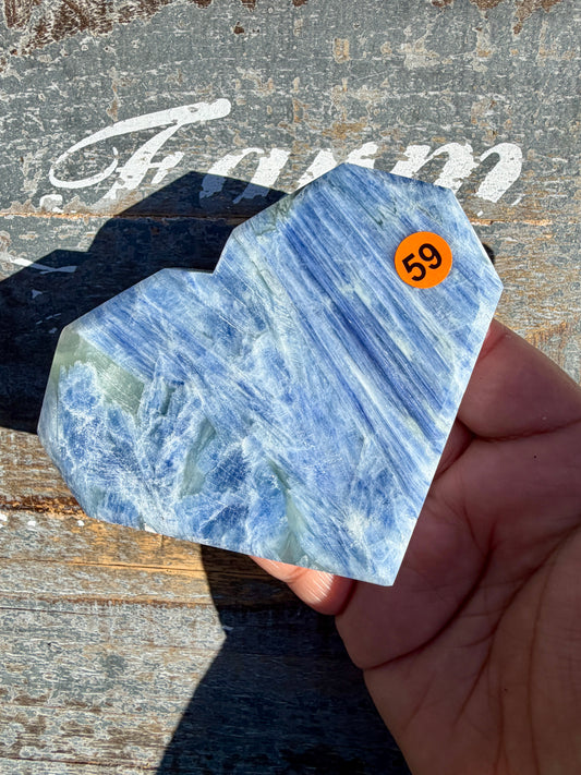 Gorgeous Blue Kyanite Faceted Flat Heart | Opt 59