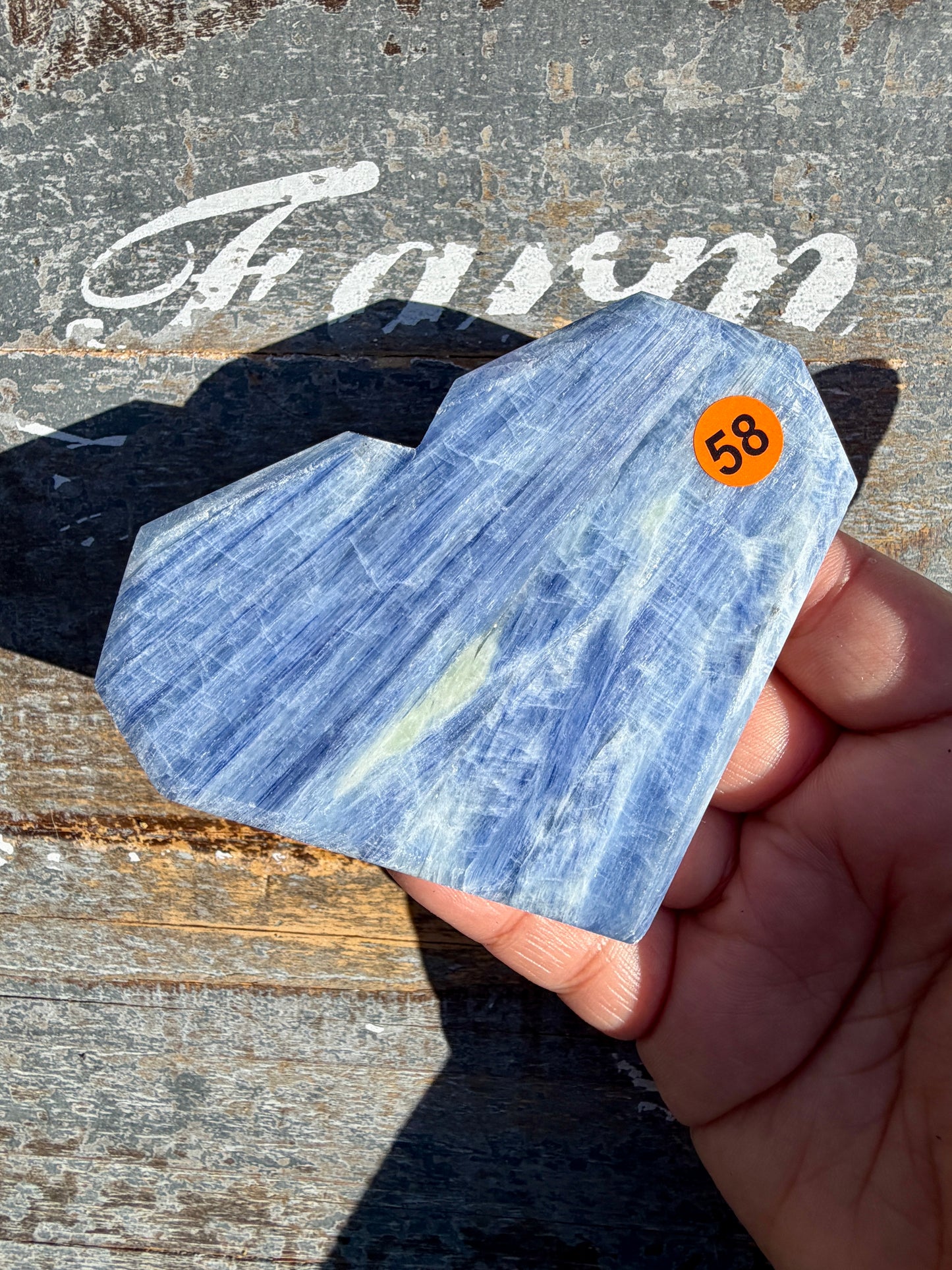 Gorgeous Blue Kyanite Faceted Flat Heart | Opt 58