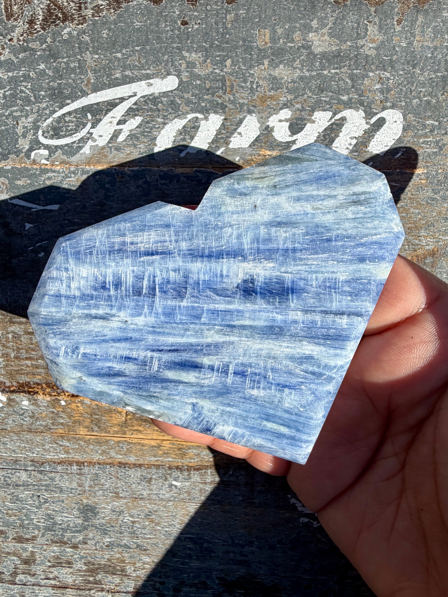 Gorgeous Blue Kyanite Faceted Flat Heart | Opt 58