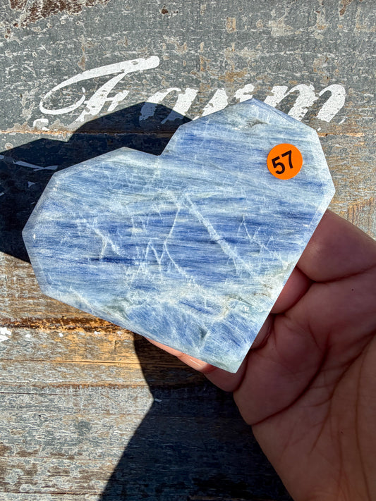 Gorgeous Blue Kyanite Faceted Flat Heart | Opt 57