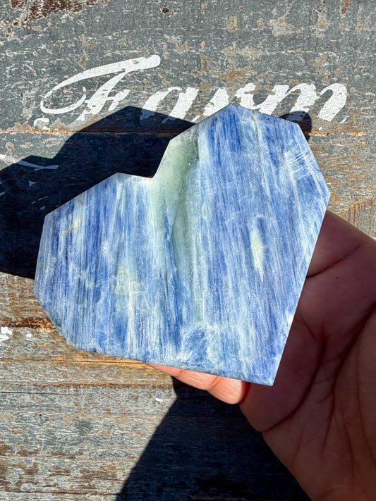 Gorgeous Blue Kyanite Faceted Flat Heart | Opt 55