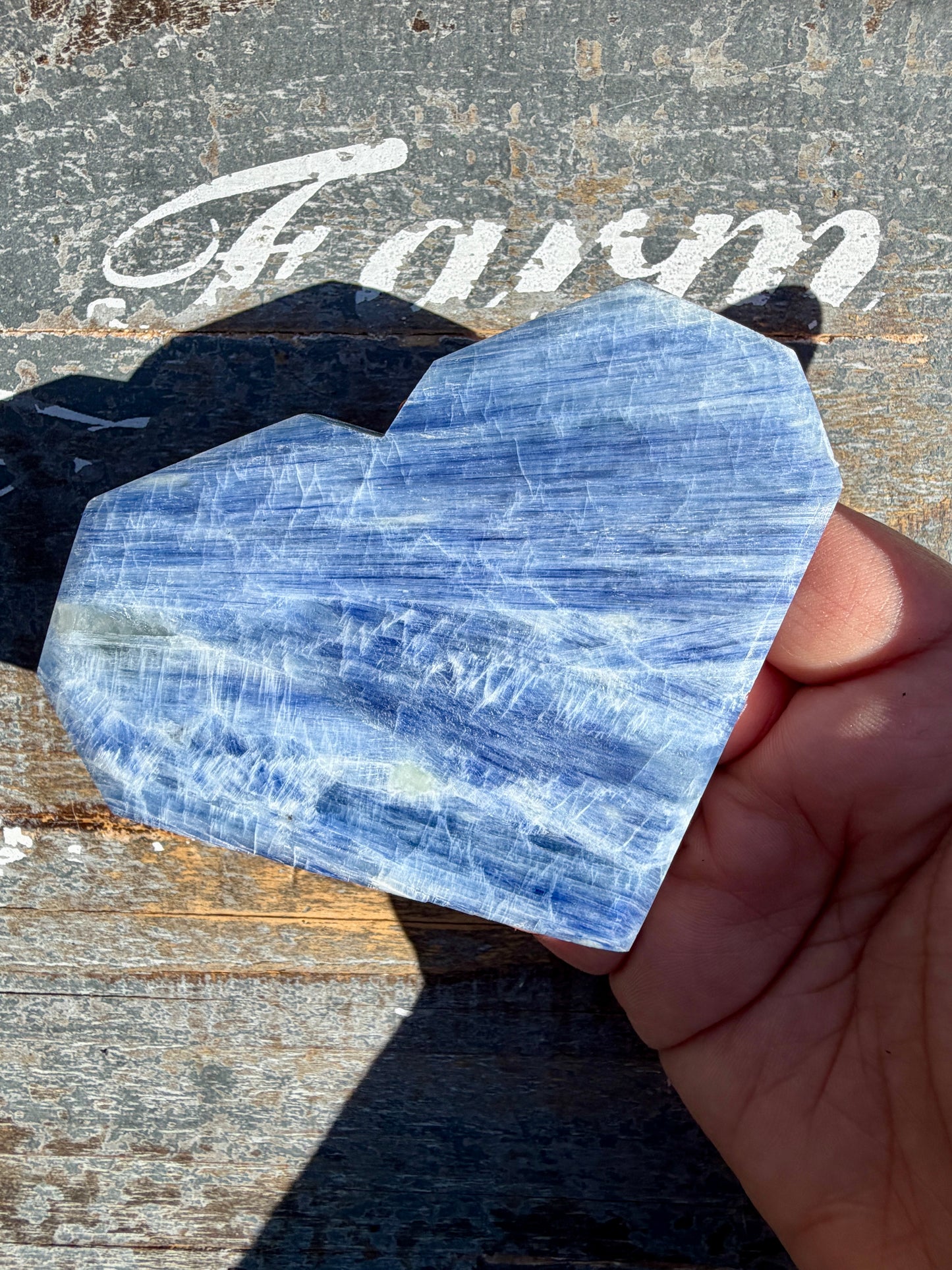 Gorgeous Blue Kyanite Faceted Flat Heart | Opt 54