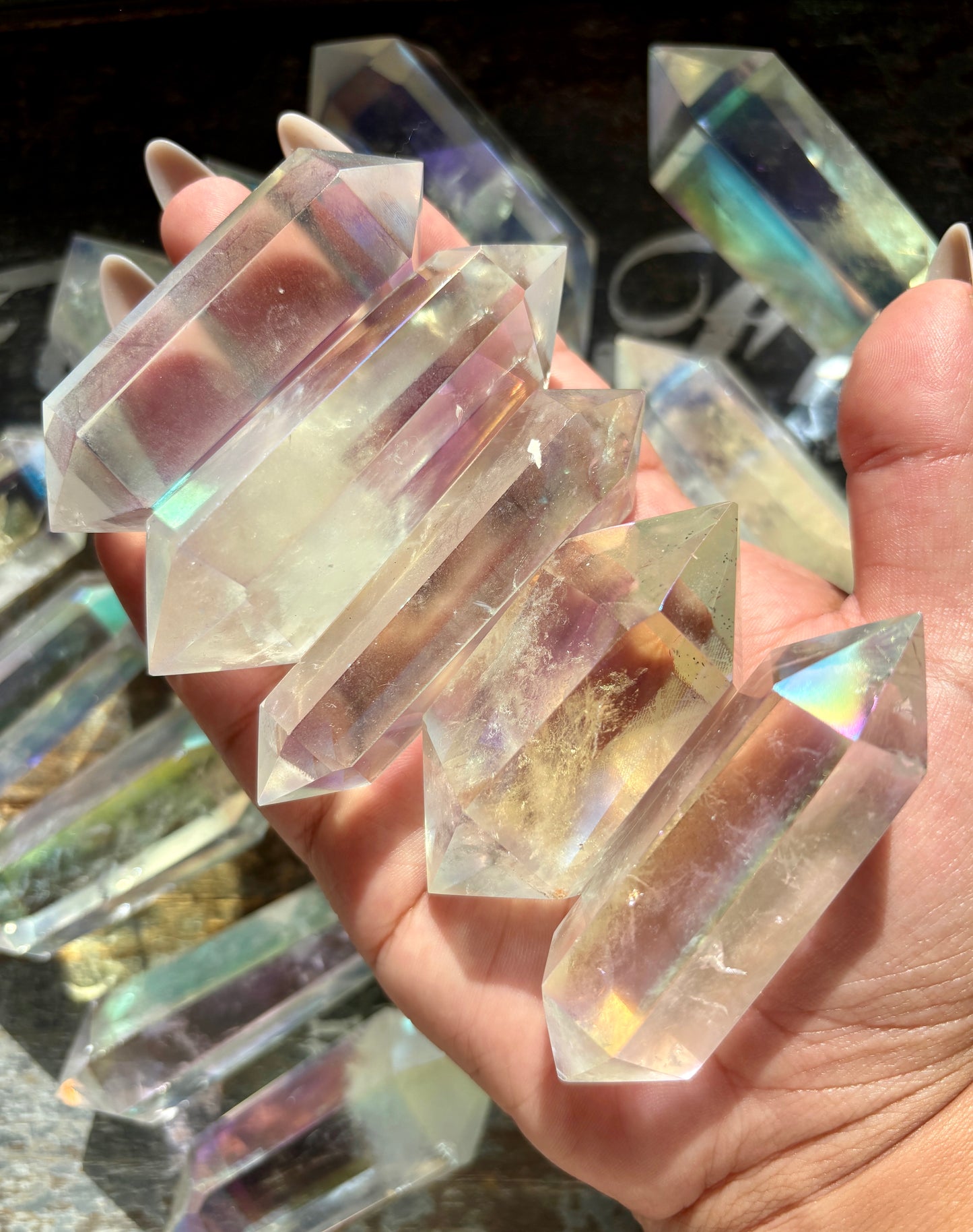 One (1) Gorgeous Angel Aura Clear Quartz Wand | Intuitively Chosen