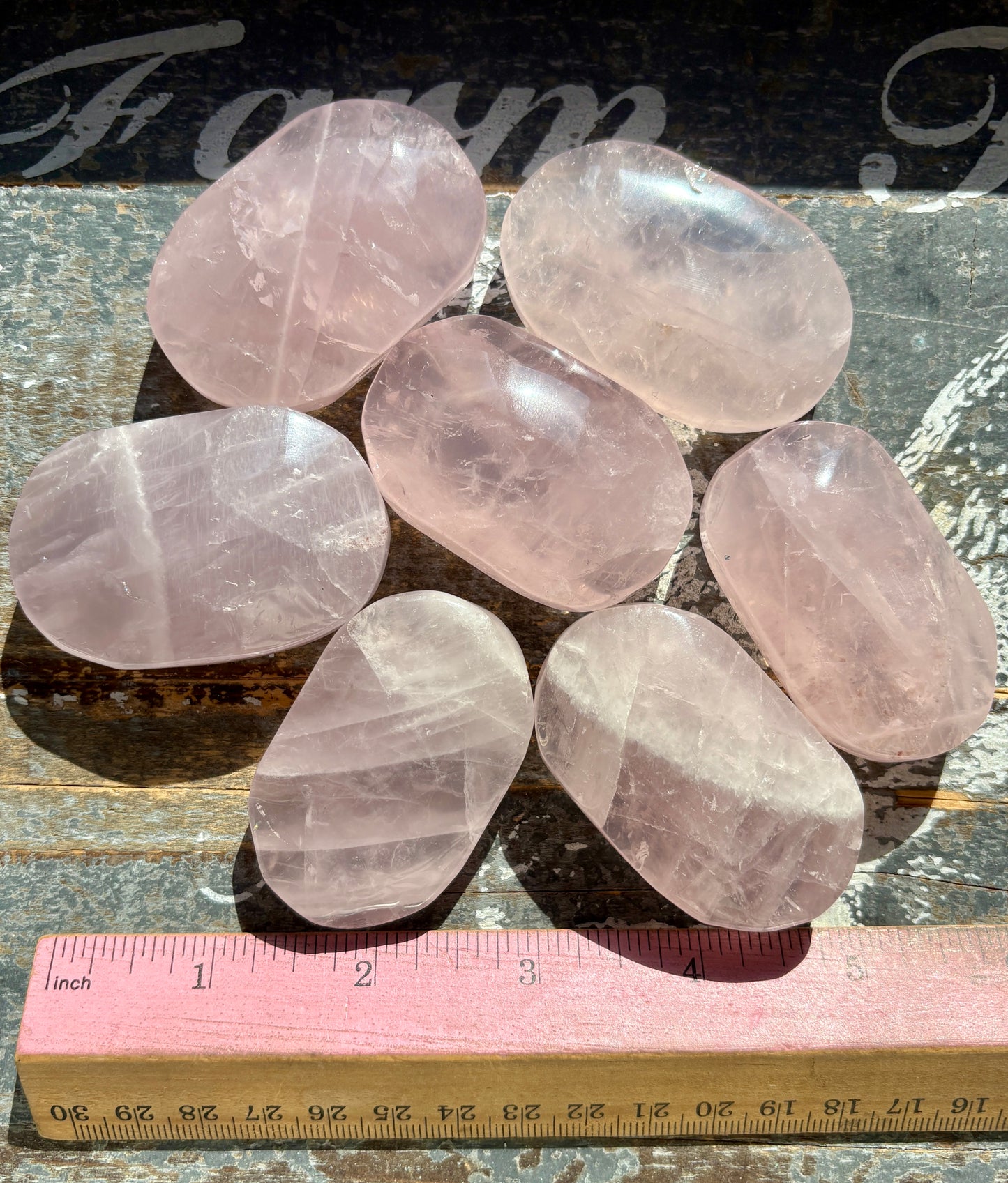 One (1) Gorgeous Jelly Lavender Rose Quartz Palm Stone from Madagascar | Intuitley Chosen