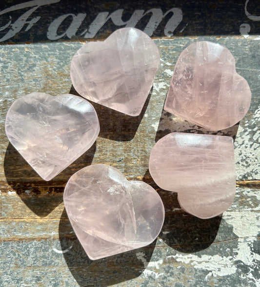 One (1) Gorgeous Jelly Lavender Rose Quartz Heart from Madagascar | Intuitively Chosen