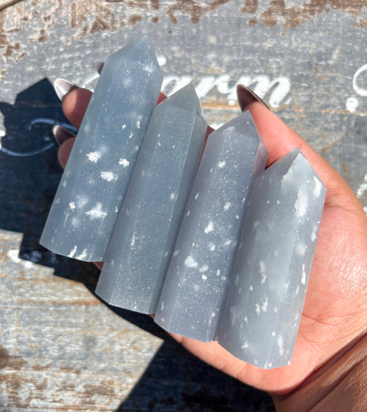 One (1) Snowflake Angelite Tower *rare find* | Intuitively chosen
