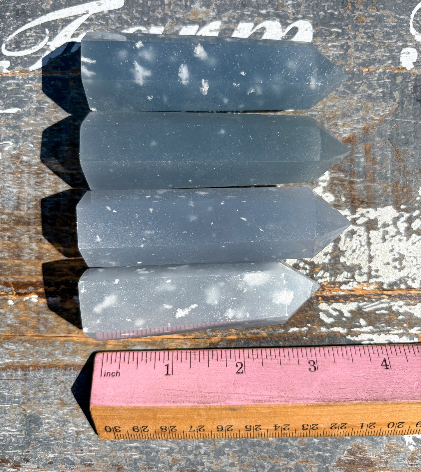 One (1) Snowflake Angelite Tower *rare find* | Intuitively chosen
