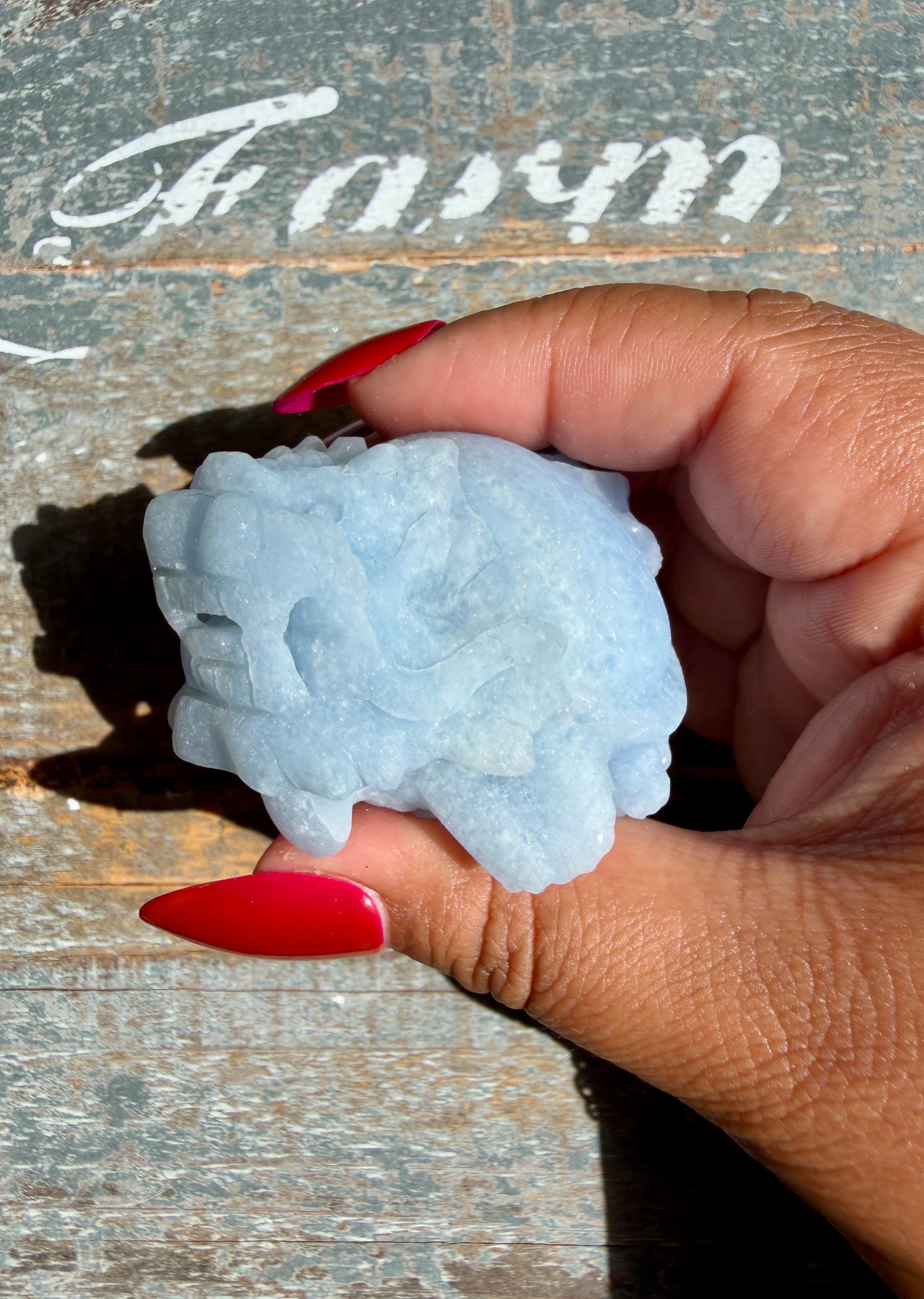 Angelite Dragon Turtle | Opt Q (Matte Polished)