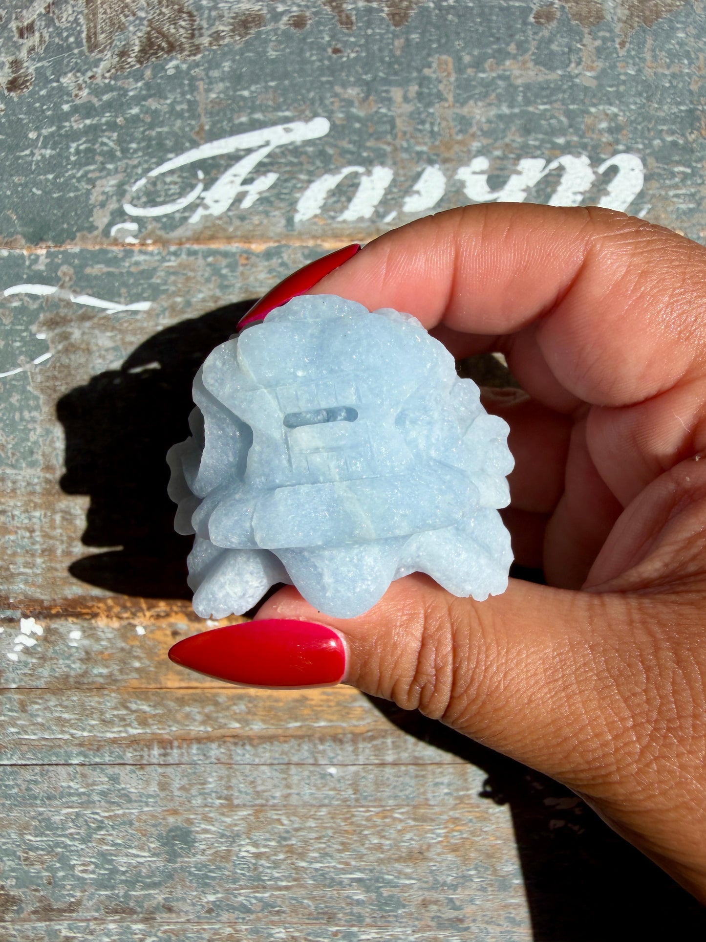 Angelite Dragon Turtle | Opt Q (Matte Polished)