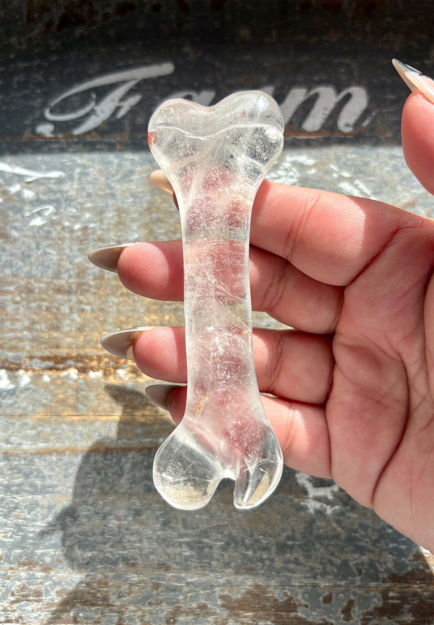 Gorgeous Clear Quartz Bone Carving from Brazil