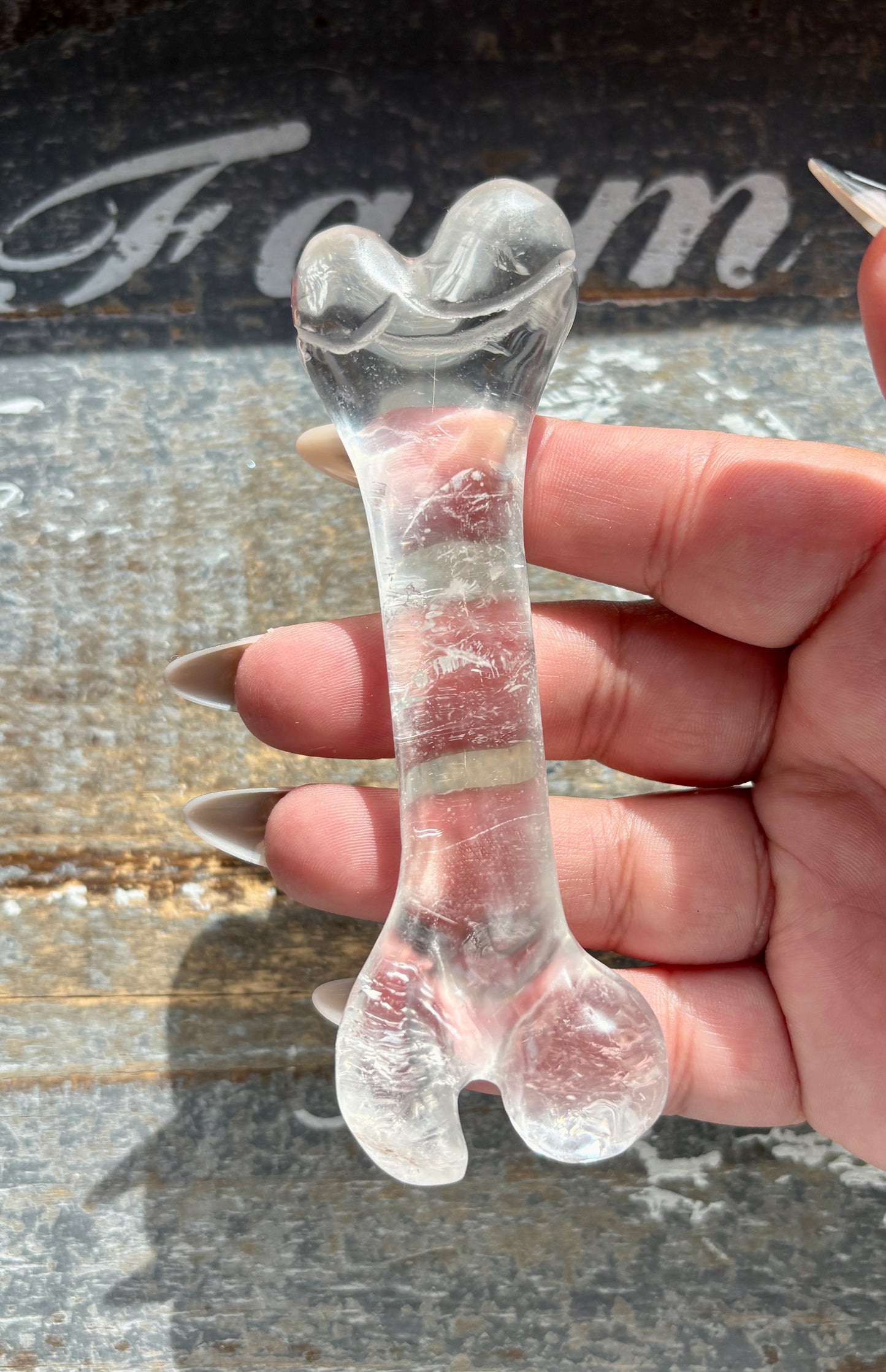 Gorgeous Clear Quartz Bone Carving from Brazil