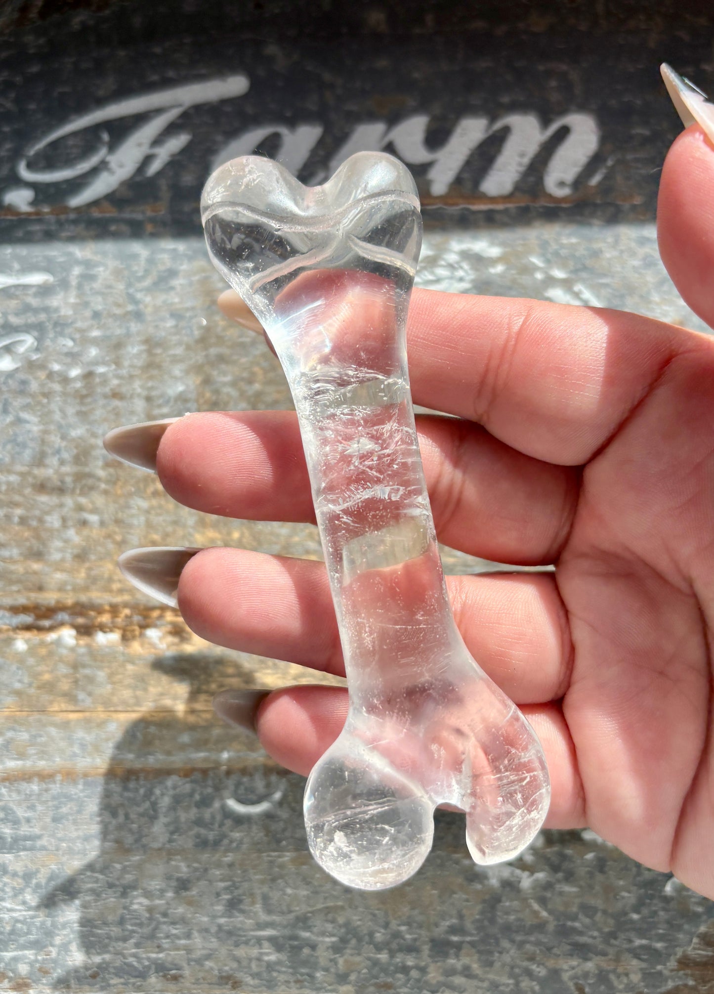 Gorgeous Clear Quartz Bone Carving from Brazil