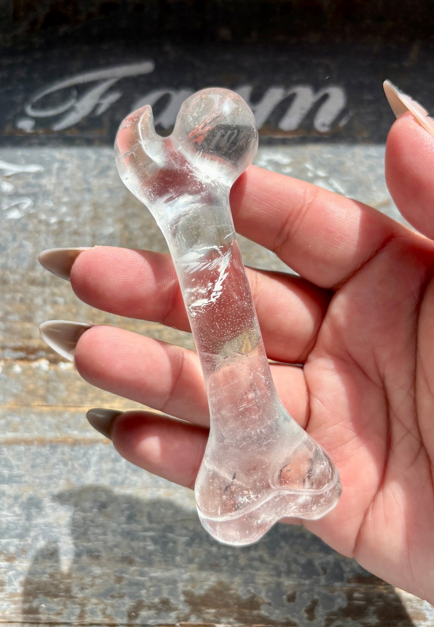 Gorgeous Clear Quartz Bone Carving from Brazil