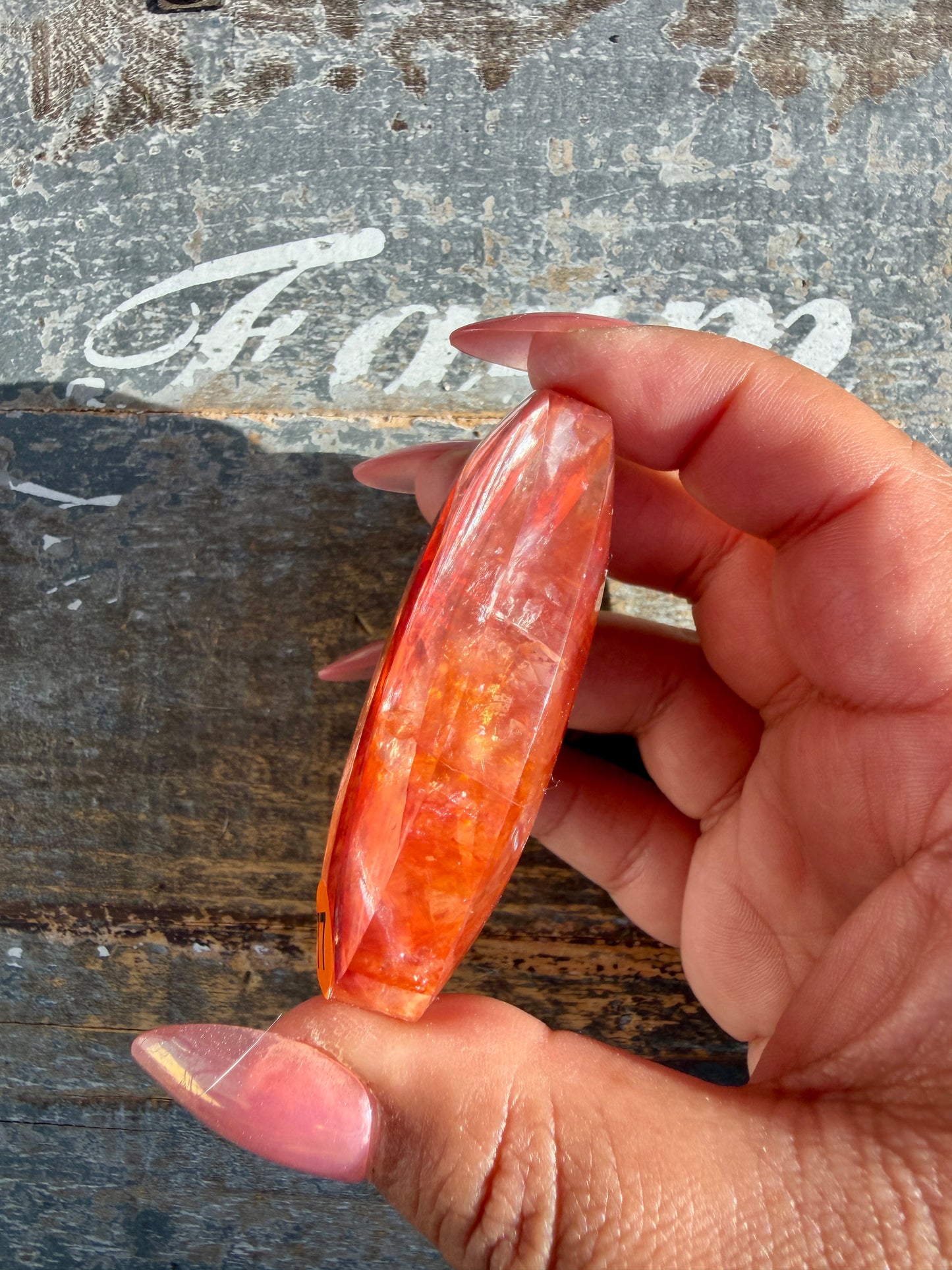 Gorgeous High Quality Fire Quartz Palm Stone | Opt 77