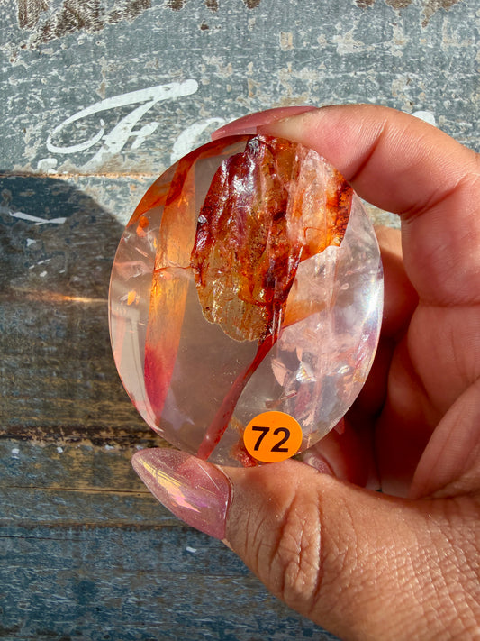 Gorgeous High Quality Fire Quartz Palm Stone | Opt 72