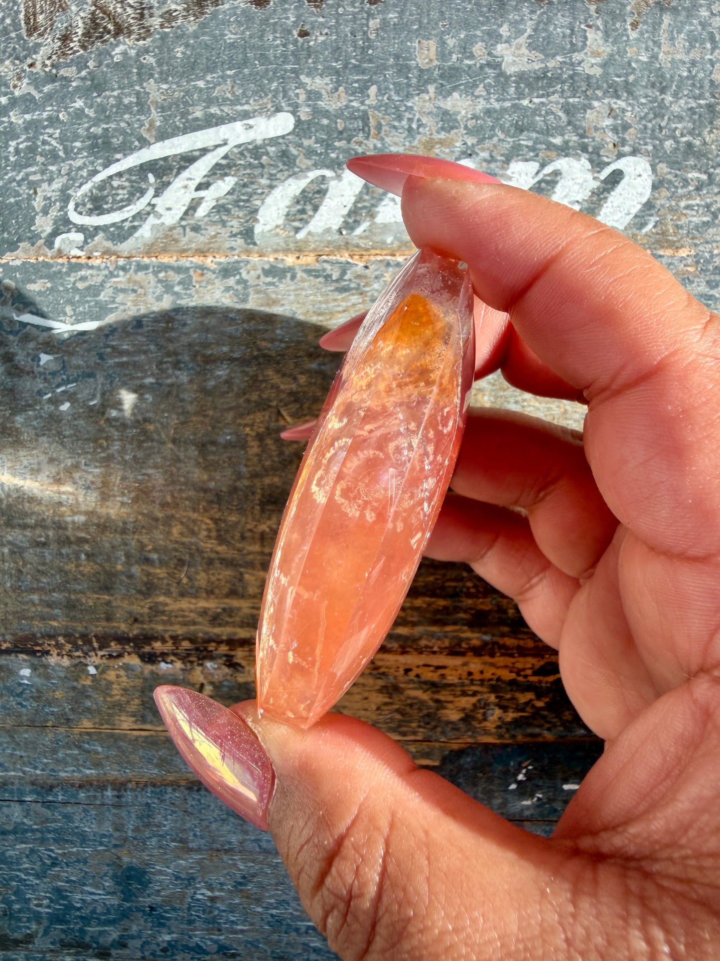 Gorgeous High Quality Fire Quartz Palm Stone | Opt 76