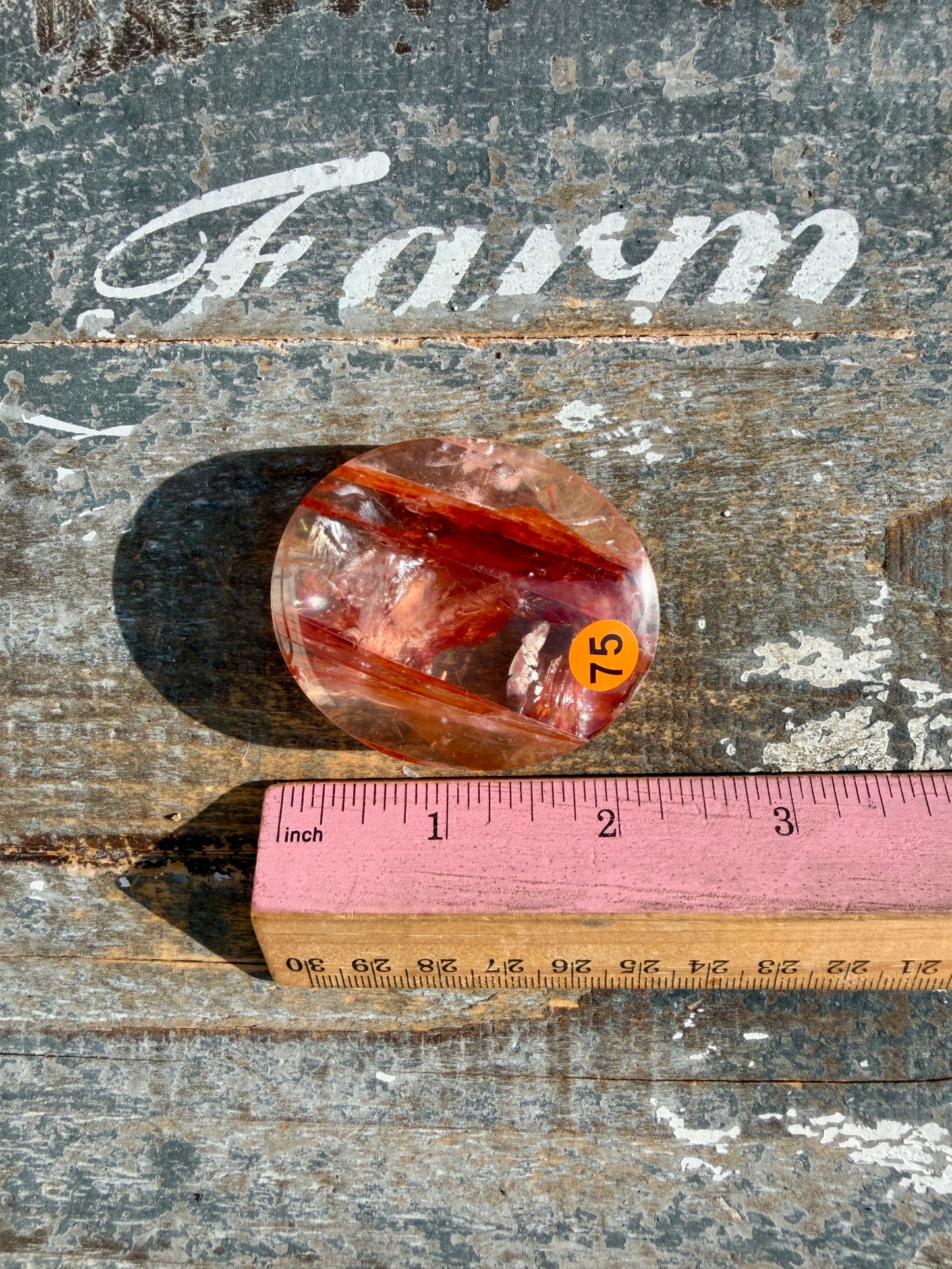 Gorgeous High Quality Fire Quartz Palm Stone | Opt 75