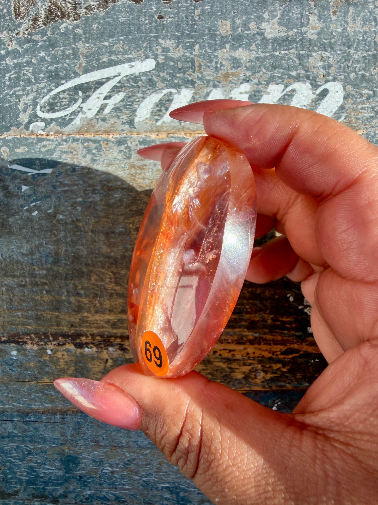 Gorgeous High Quality Fire Quartz Palm Stone | Opt 69