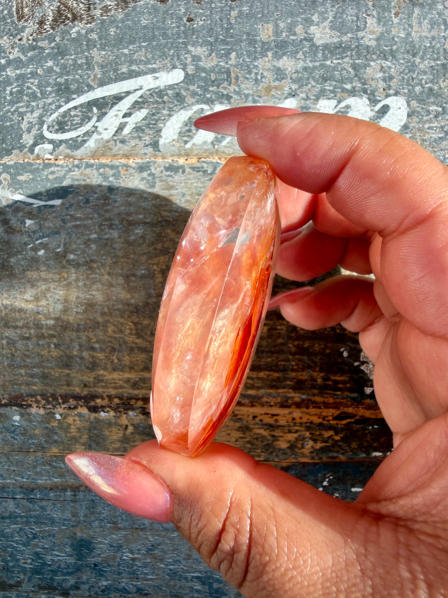 Gorgeous High Quality Fire Quartz Palm Stone | Opt 69
