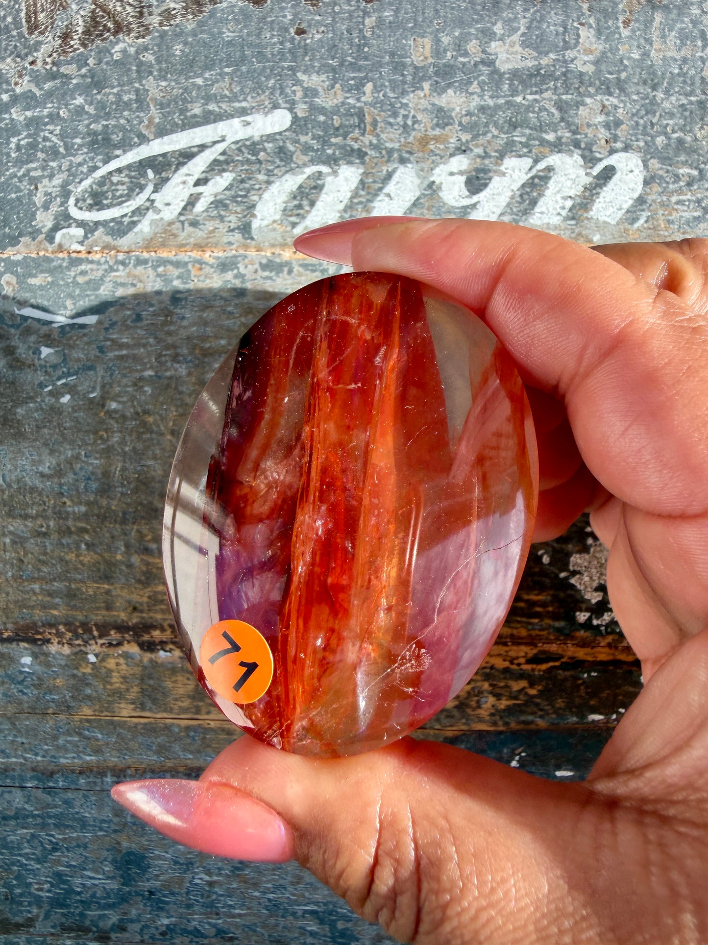Gorgeous High Quality Fire Quartz Palm Stone | Opt 71