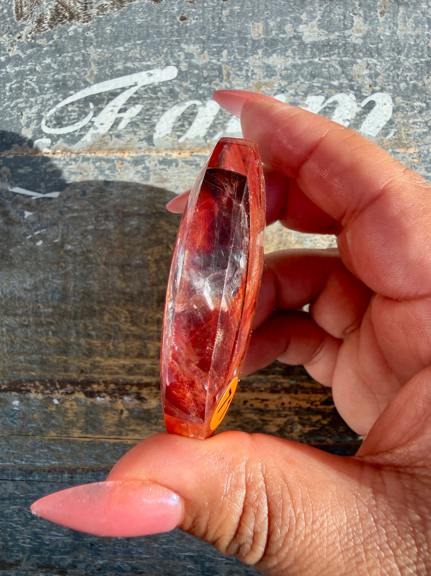 Gorgeous High Quality Fire Quartz Palm Stone | Opt 71