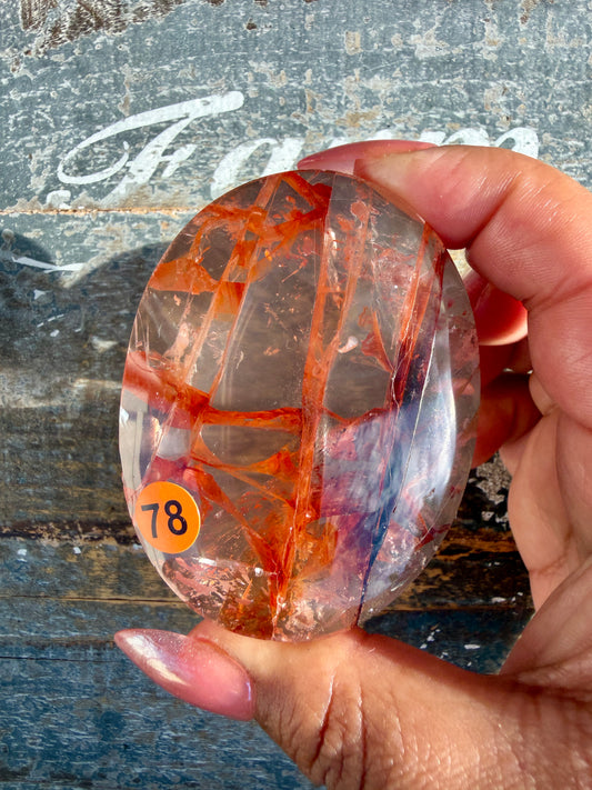 Gorgeous High Quality Fire Quartz Palm Stone | Opt 78