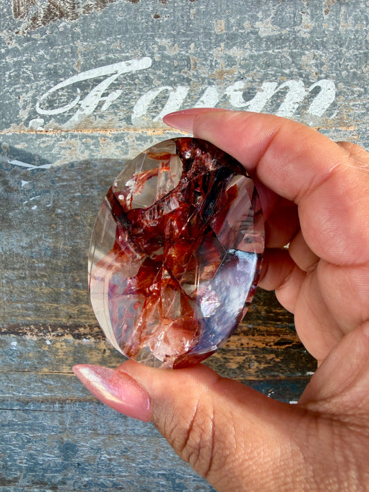 Gorgeous High Quality Fire Quartz Palm Stone | Opt 66
