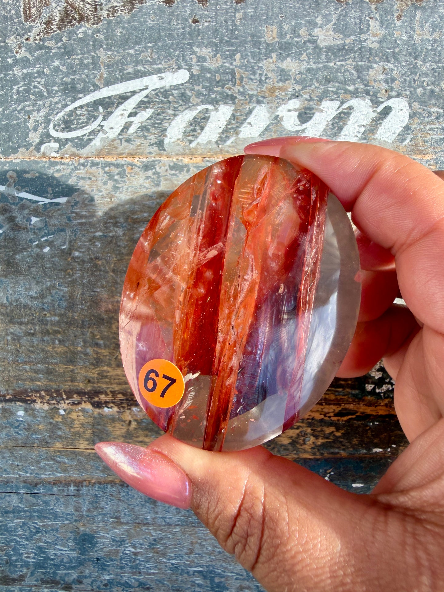 Gorgeous High Quality Fire Quartz Palm Stone | Opt 67