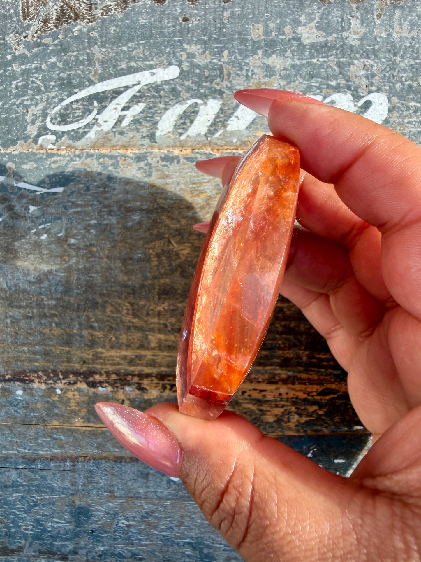 Gorgeous High Quality Fire Quartz Palm Stone | Opt 67