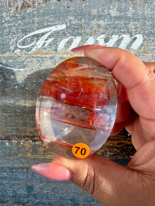 Gorgeous High Quality Fire Quartz Palm Stone | Opt 70