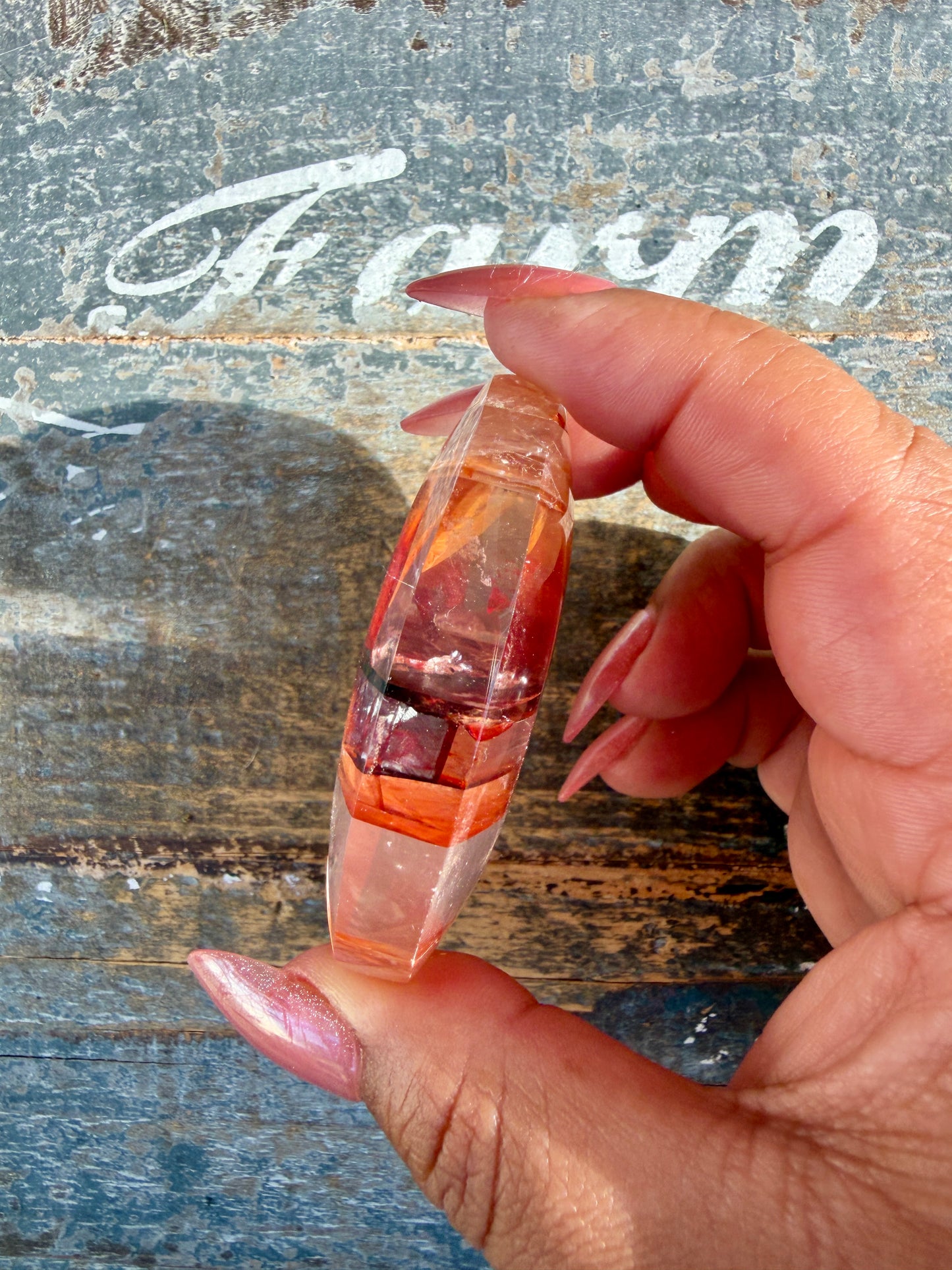 Gorgeous High Quality Fire Quartz Palm Stone | Opt 70