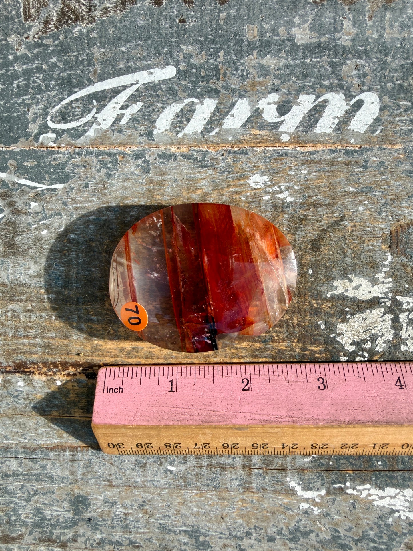 Gorgeous High Quality Fire Quartz Palm Stone | Opt 70